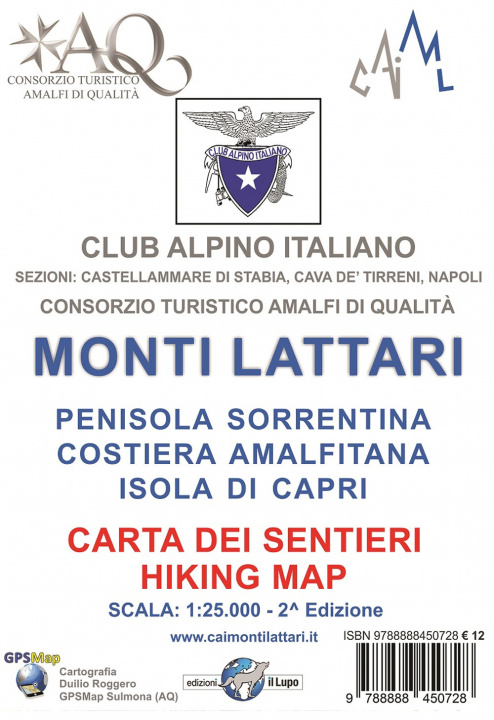 Книга Monti Lattari. Penisola sorrentina. Costiera amalfitana. Isola di Capri. Carta dei sentieri scala 1:25000 