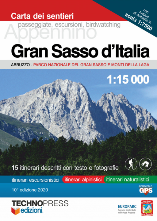 Tlačovina Gran Sasso d'Italia. Carta dei sentieri 1:15.000 