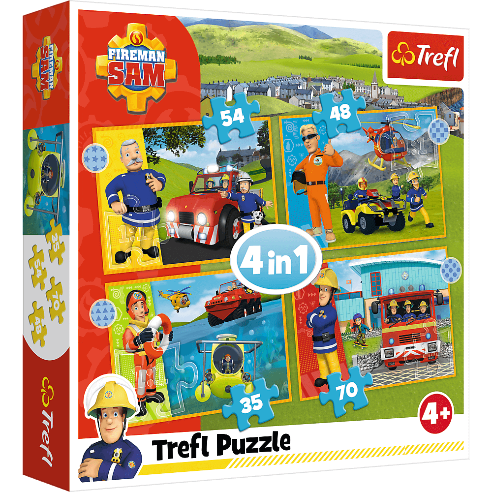 Game/Toy Puzzle 4w1 (12,15,20,24) Odważny Strażak Sam 34387 