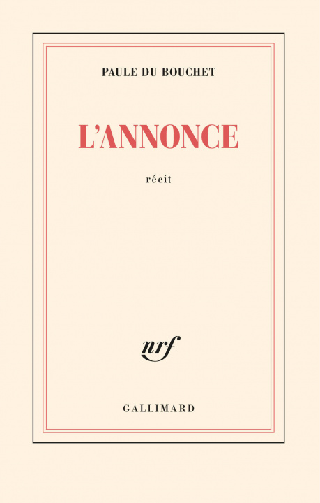 Boek L'annonce PAULE DU BOUCHET