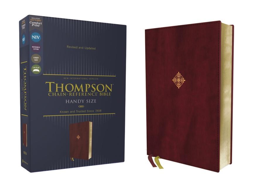 Könyv Niv, Thompson Chain-Reference Bible, Handy Size, Leathersoft, Burgundy, Red Letter, Comfort Print 