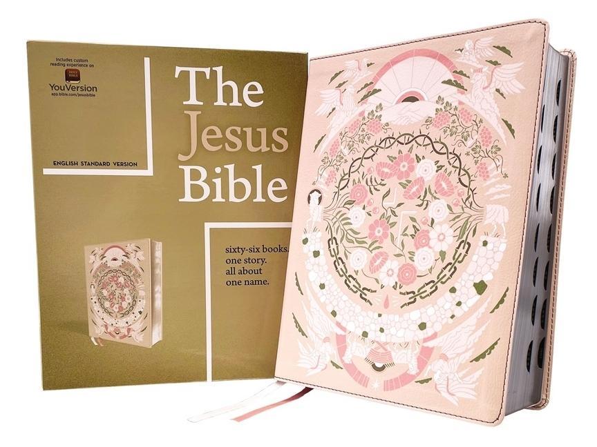 Книга Jesus Bible Artist Edition, ESV, Leathersoft, Peach Floral, Thumb Indexed 