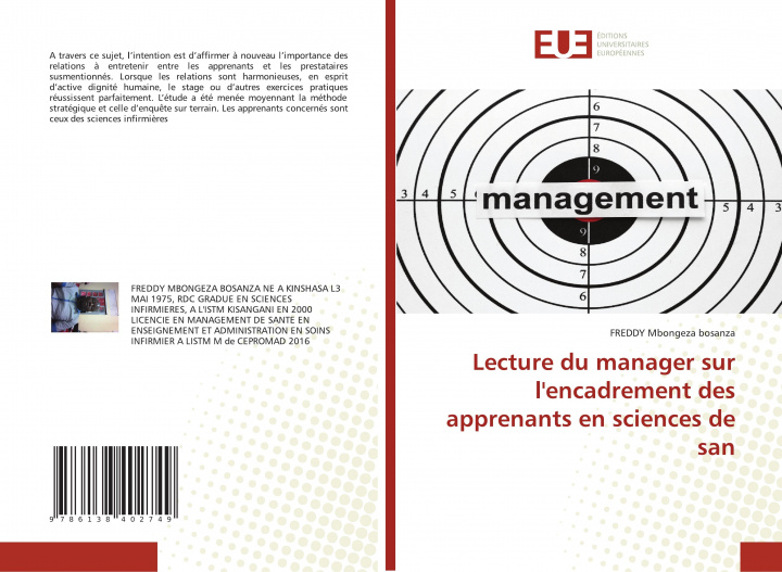Buch Lecture du manager sur l'encadrement des apprenants en sciences de san FREDDY Mbongeza bosanza