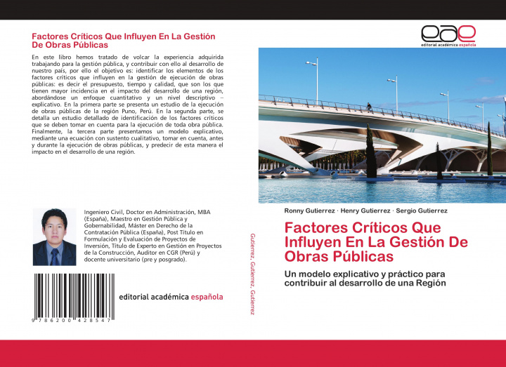 Kniha Factores Críticos Que Influyen En La Gestión De Obras Públicas Henry Gutierrez