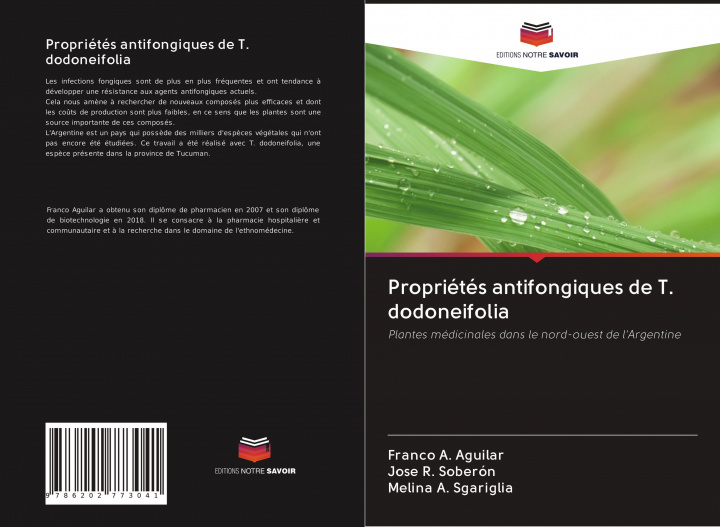 Könyv Propriétés antifongiques de T. dodoneifolia José R. Soberón