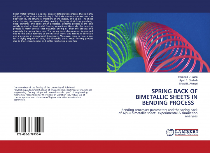 Libro SPRING BACK OF BIMETALLIC SHEETS IN BENDING PROCESS Ayad F. Shahab