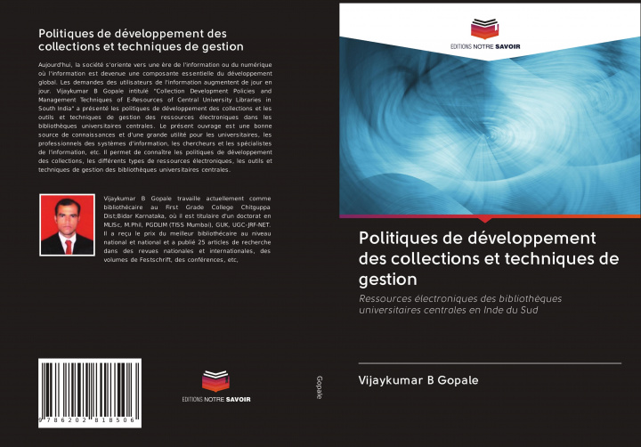 Buch Politiques de développement des collections et techniques de gestion Vijaykumar B. Gopale