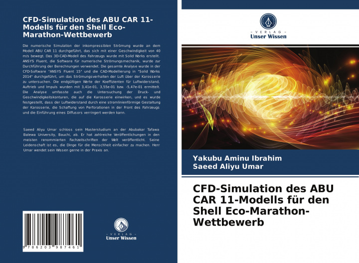 Könyv CFD-Simulation des ABU CAR 11-Modells für den Shell Eco-Marathon-Wettbewerb Saeed Aliyu Umar