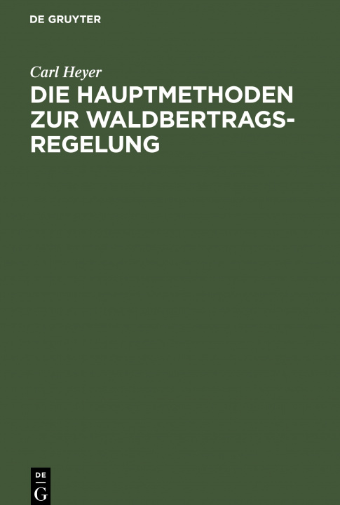 Carte Hauptmethoden Zur Waldbertrags-Regelung 