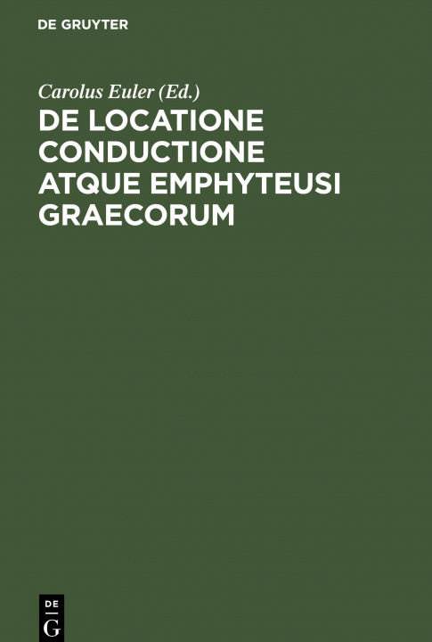 Kniha de Locatione Conductione Atque Emphyteusi Graecorum 
