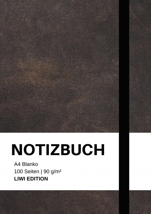 Kniha Notizbuch A4 blanko - 100 Seiten 90g/m? - Soft Cover Schwarz - FSC Papier Notebook A4