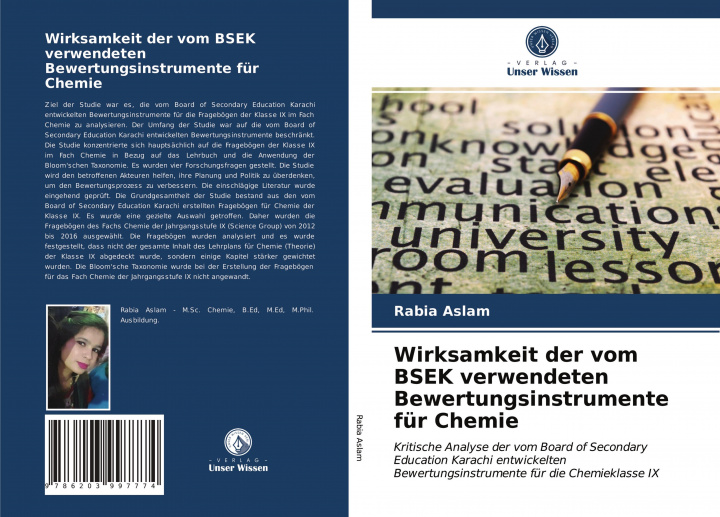 Buch Wirksamkeit der vom BSEK verwendeten Bewertungsinstrumente für Chemie Rabia Aslam