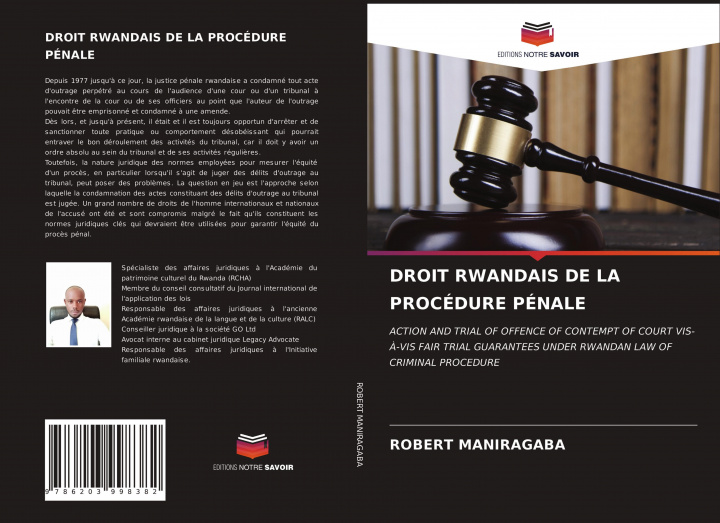 Buch DROIT RWANDAIS DE LA PROCÉDURE PÉNALE Robert Maniragaba