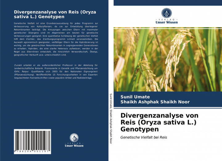 Buch Divergenzanalyse von Reis (Oryza sativa L.) Genotypen Shaikh Ashphak Shaikh Noor