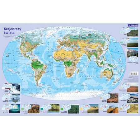 Carte Mapa - krajobrazy świata. Podkładka na biurko 