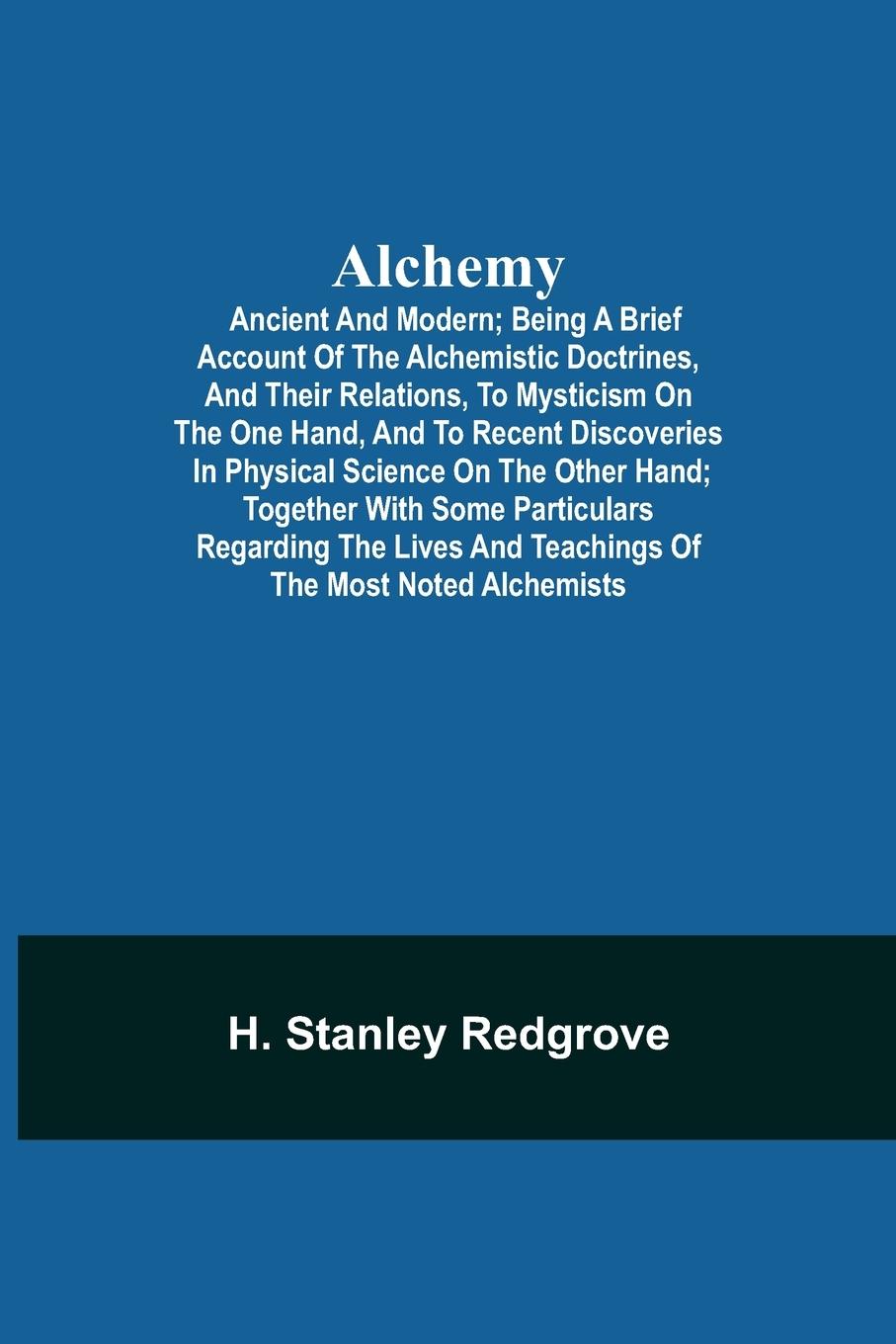 Knjiga Alchemy H. Stanley Redgrove