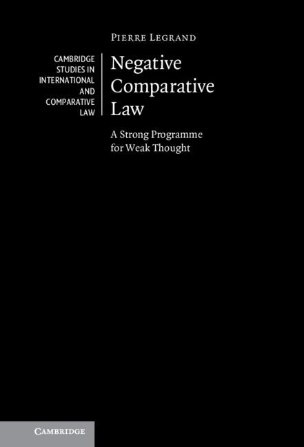 Boek Negative Comparative Law Pierre Legrand