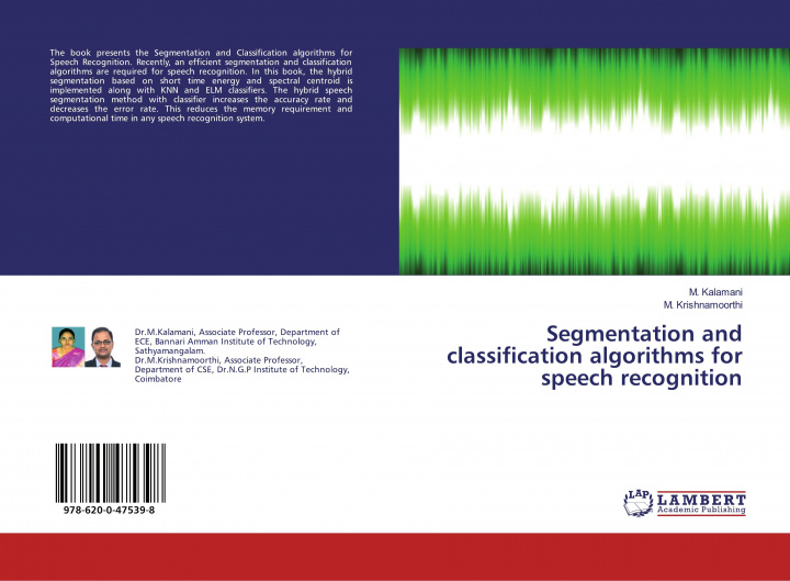 Knjiga Segmentation and classification algorithms for speech recognition M. Krishnamoorthi
