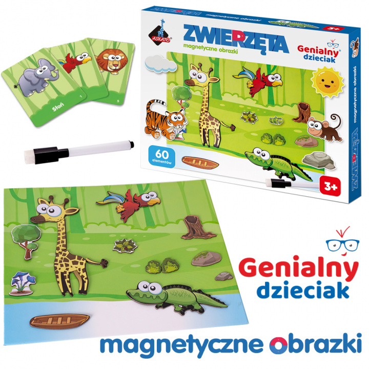 Książka Puzzle 60 magnetyczne zwierzęta 110691 