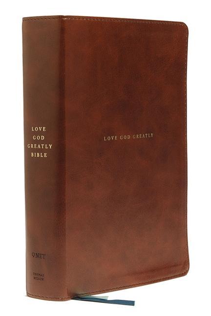 Książka Net, Love God Greatly Bible, Leathersoft, Brown, Thumb Indexed, Comfort Print: Holy Bible Love God Greatly