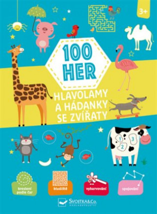 Книга 100 her Hlavolamy a hádanky se zvířaty 3+ neuvedený autor