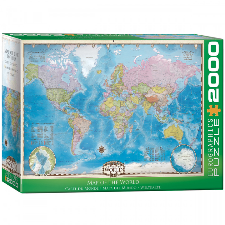 Joc / Jucărie Puzzle 2000 Map of the World 8220-0557 