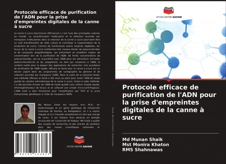 Buch Protocole efficace de purification de l'ADN pour la prise d'empreintes digitales de la canne a sucre Mst Monira Khaton