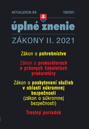 Książka Aktualizácia II/8 2021 Trestný poriadok 