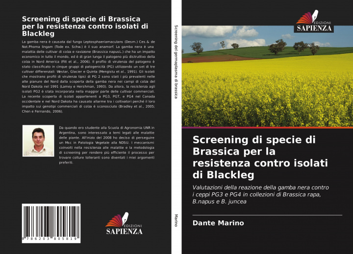 Buch Screening di specie di Brassica per la resistenza contro isolati di Blackleg Dante Marino