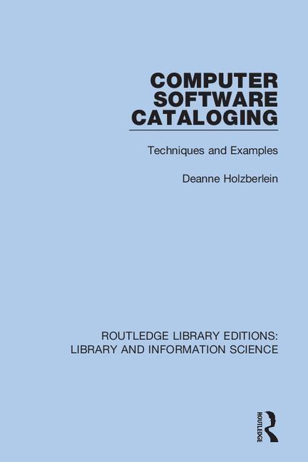 Knjiga Computer Software Cataloging Deanne Holzberlein