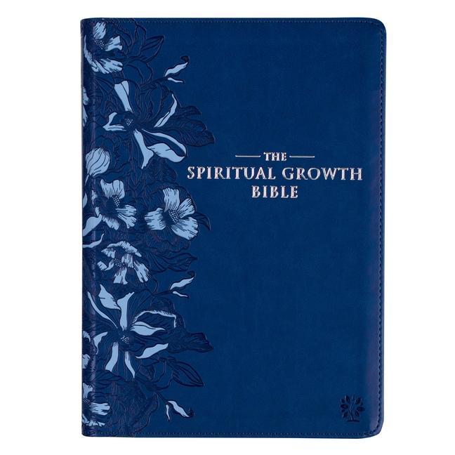 Könyv The Spiritual Growth Bible, Study Bible, NLT - New Living Translation Holy Bible, Faux Leather, Navy 