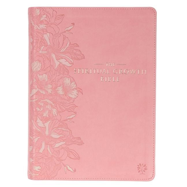 Carte The Spiritual Growth Bible, Study Bible, NLT - New Living Translation Holy Bible, Faux Leather, Pink 