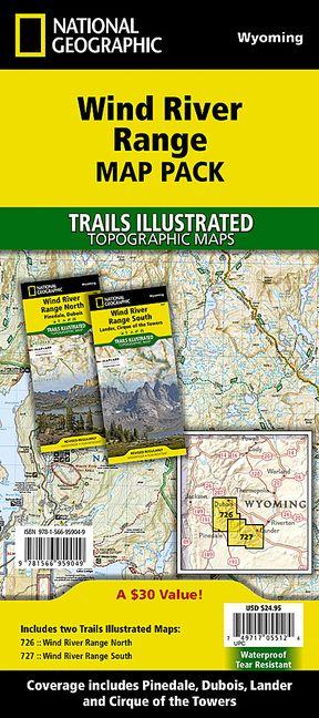 Tiskani izdelki Wind River Range [Map Pack Bundle] National Geographic Maps