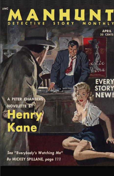 Kniha Manhunt, April 1953 Henry Kane