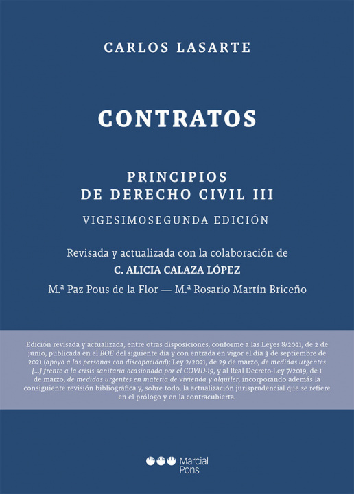Kniha PRINCIPIOS DE DERECHO CIVIL. TOMO III (22ª ED.) CONTRATOS LASARTE