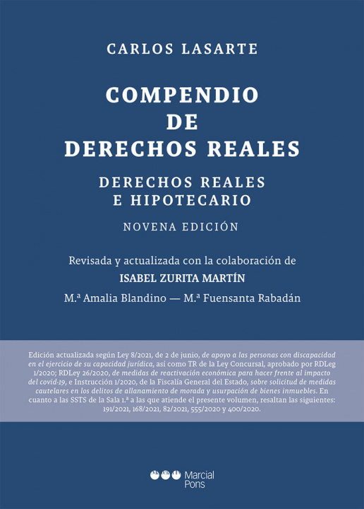 Könyv COMPENDIO DE DERECHOS REALES. DERECHOS REALES E HIPOTECARIO (9ª ED.) LASARTE