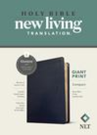 Книга NLT Compact Giant Print Bible, Filament Enabled Edition (Red Letter, Leatherlike, Navy Blue Cross) 