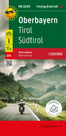 Nyomtatványok Oberbayern - Tirol - Südtirol, Motorradkarte 1:250.000, freytag & berndt 