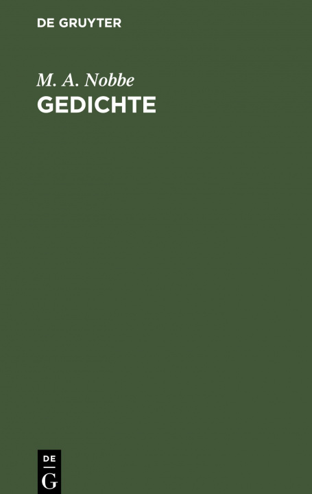 Knjiga Gedichte M. A. Nobbe