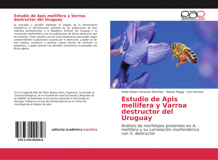 Książka Estudio de Apis mellifera y Varroa destructor del Uruguay Matias Maggi