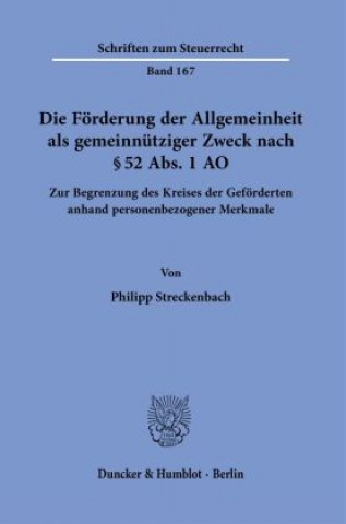 Könyv Die Förderung der Allgemeinheit als gemeinnütziger Zweck nach § 52 Abs. 1 AO. 