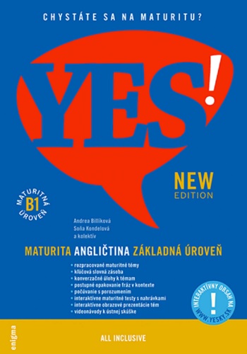 Knjiga YES! Angličtina - maturita - základná úroveň B1 Andrea Billíková