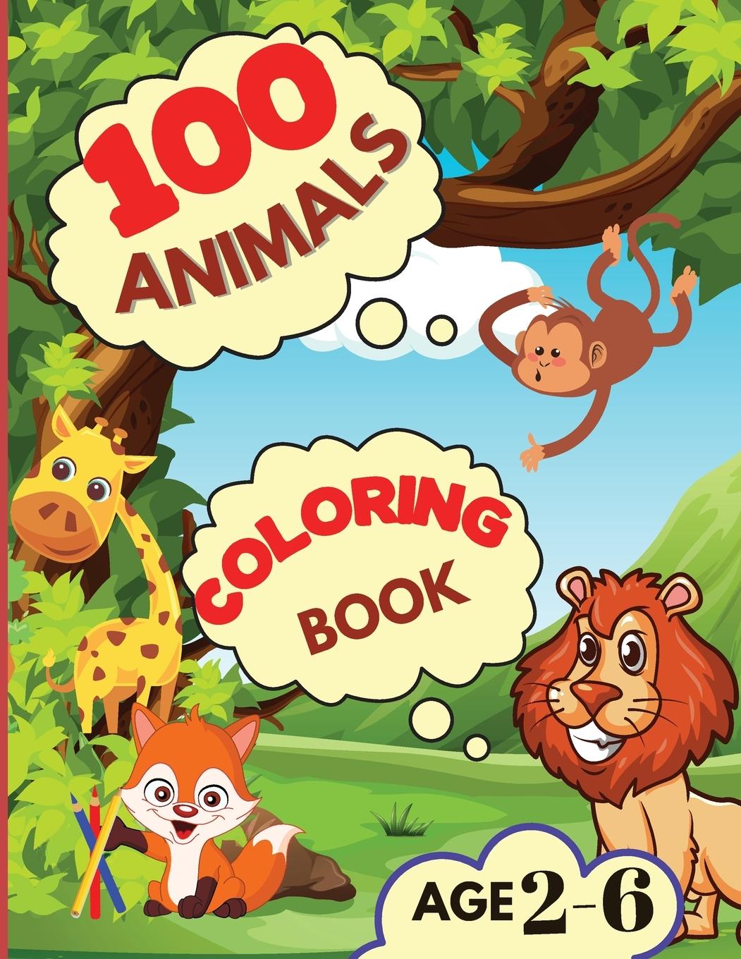 Carte 100 ANIMALS COLORING BOOK 