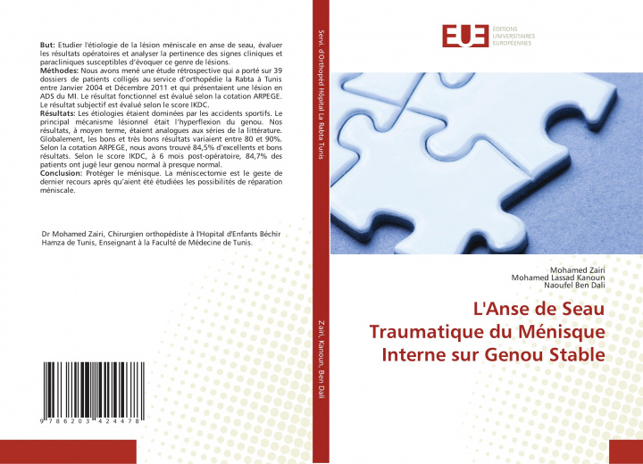 Książka L'Anse de Seau Traumatique du Menisque Interne sur Genou Stable Mohamed Lassad Kanoun