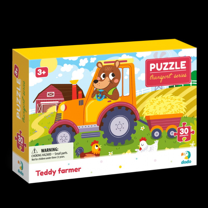 Játék Puzzle Doprava: Farmář Teddy 30 dílků 