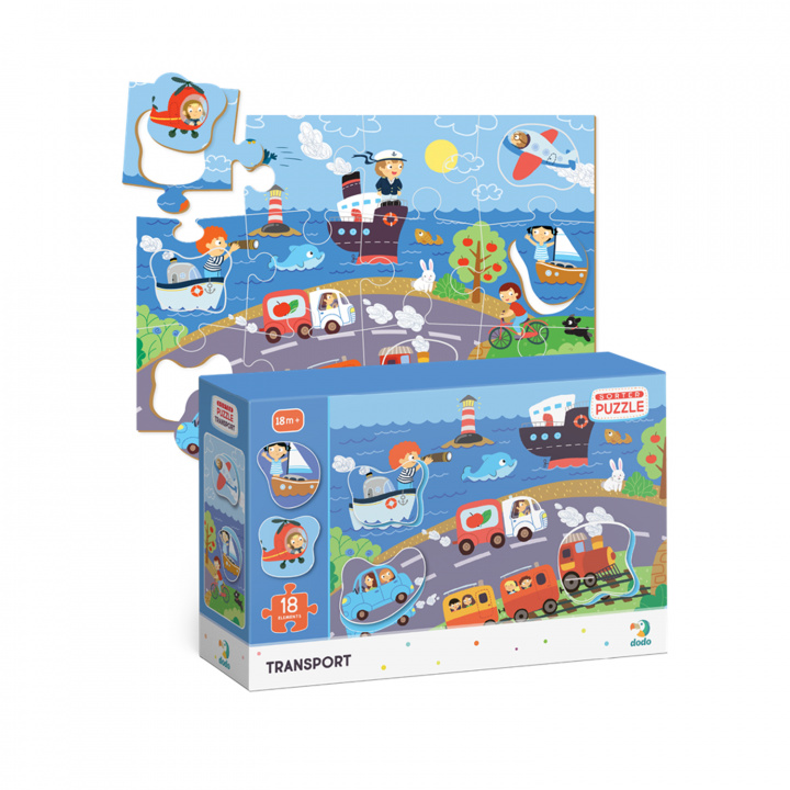 Joc / Jucărie Puzzle 18 sorter Transport DOP300158 