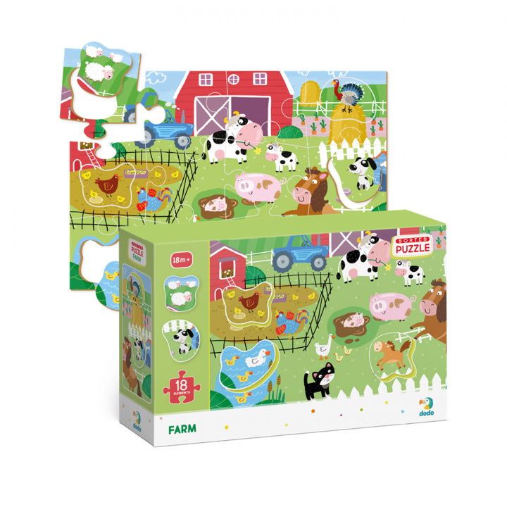 Joc / Jucărie Puzzle 18 sorter Farma DOP300161 