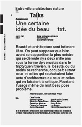 Knjiga Talks : Une certaine idEe du beau /franCais BEGEL/PRIEUR
