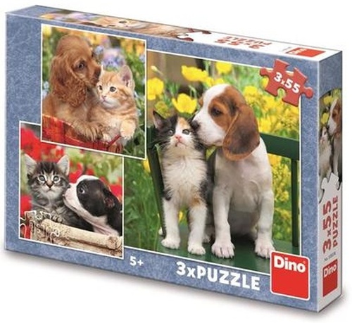 Hra/Hračka Puzzle 3x55 Zvířecí kamarádi 