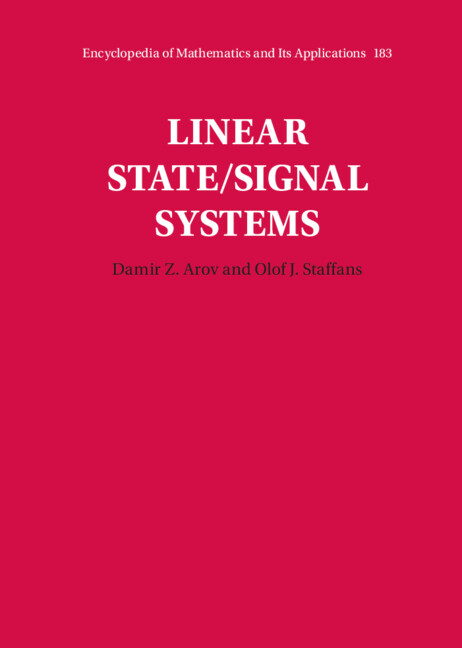 Kniha Linear State/Signal Systems Olof J. Staffans